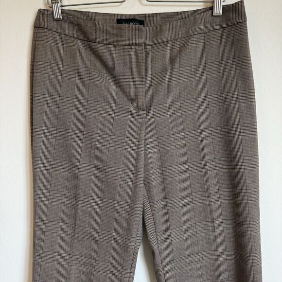 Talbots Signature Dress Pants Brown Plaid Straight Leg Trousers Sz 8 Career Wear - Picture 5 of 11